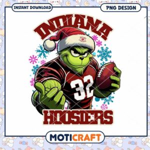 Grinch Football Indiana Hoosiers PNG Digital Download