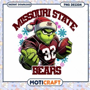Grinch Football Missouri State Bears PNG Download Design