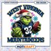 Grinch Football Design for West Virginia Mountaineers PNG