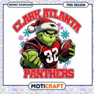 Grinch Football Design for Clark Atlanta Panthers Fans