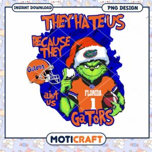 Grinch Florida Gators Christmas PNG Design Download