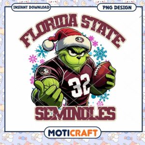 Grinch Florida State Seminoles PNG Design for Download