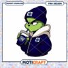 Grinch Drinking Coffee in Blue Hoodie PNG Design Download