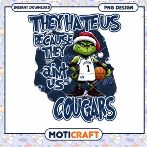 Grinch Cougars Basketball PNG Design for Instant Download