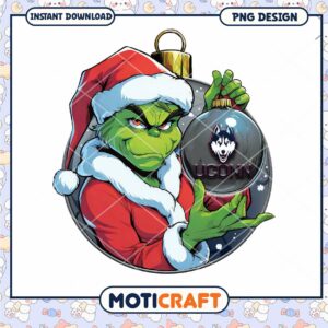 Grinch Christmas PNG Ornament UConn Design Download