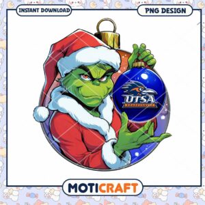 Grinch Christmas Ornament UTSA Roadrunners PNG Download