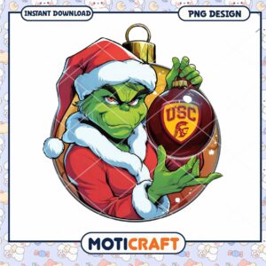 Grinch Christmas Ornament PNG Design for USC Fans