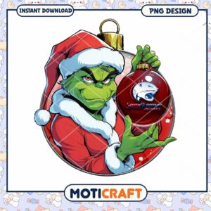 Grinch Christmas Ornament PNG Design Downloadable Art