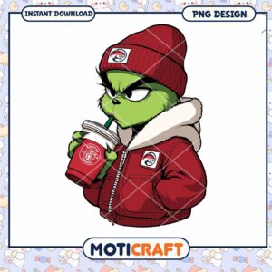 Grinch Character PNG Design for Instant Download Use