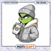 Grinch Character Drinking Coffee PNG Digital Download Art