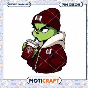Grinch Character Cute PNG Design for Instant Download