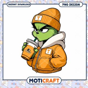 Grinch Cartoon PNG Design for Instant Download Access