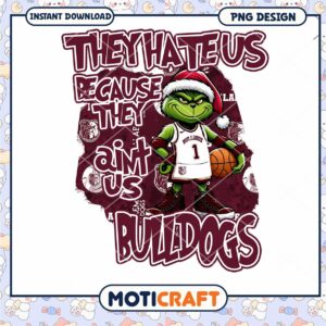Grinch Bulldog Basketball PNG Design for Instant Download