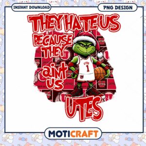 Grinch Basketball Utes Design Fun Holiday PNG Graphic