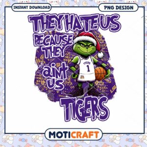 Grinch Basketball Tigers PNG Design Instant Download Art