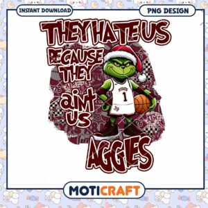 Grinch Basketball PNG Design for Aggies Fans Download
