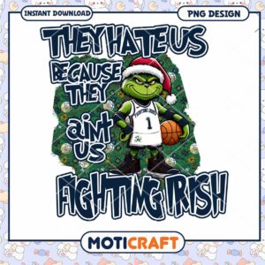 Grinch Basketball Fighting Irish PNG Design for Download