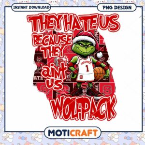 Grinch Basketball Design for Wolfpack Fans PNG Download