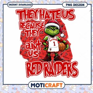 Grinch Basketball Design for Red Raiders Fans PNG Download