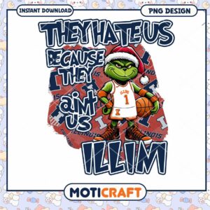 Grinch Basketball Design for Illinois Fans PNG Download