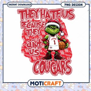 Grinch Basketball Design for Cougars Fans Instant PNG Download