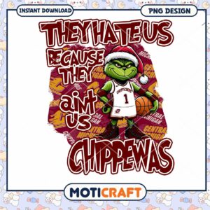 Grinch Basketball Design Chippewas PNG Instant Download