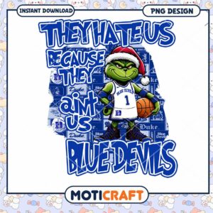 Grinch Basketball Blue Devils PNG Design Instant Download