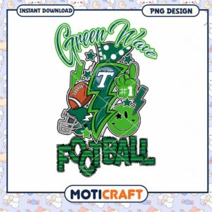 Green Wave Football PNG Design for Sports Fans Download