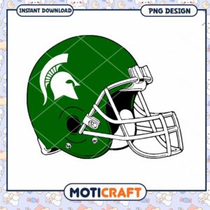 Green Spartan Football Helmet PNG Instant Download Design