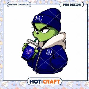 Green Character in Blue Hoodie PNG Downloadable Art