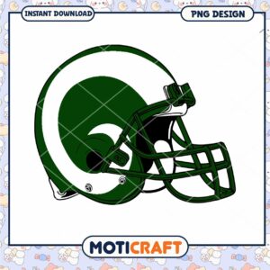 Green Football Helmet PNG Instant Download Design File