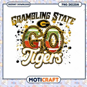 Grambling State Go Tigers PNG Design Instant Download