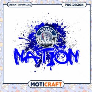 Gonzaga Bulldogs Nation PNG Design Instant Download Art