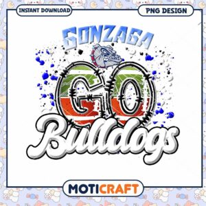 Gonzaga Bulldogs Go Team Spirit PNG Design Download