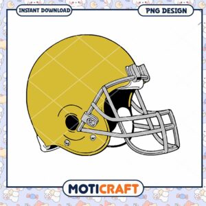 Golden Football Helmet PNG Design for Instant Download