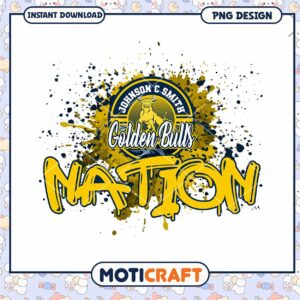 Golden Bulls Nation PNG Design Instant Download Art