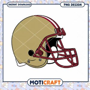 Gold Football Helmet PNG Design for Instant Download