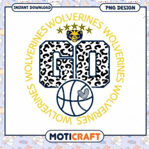Go Wolverines Basketball PNG Design for Instant Download