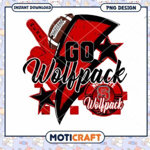 Go Wolfpack Football PNG Instant Download Design Art
