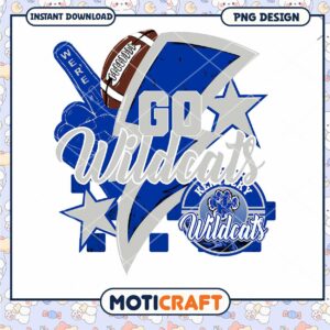 Go Wildcats Football PNG Design Instant Download Artwork