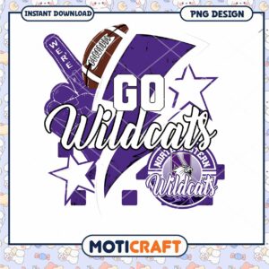 Go Wildcats Football PNG Design for Instant Download