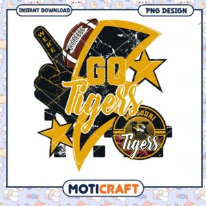 Go Tigers Missouri Football PNG Design Instant Download