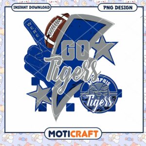 Go Tigers Memphis Football PNG Design Instant Download