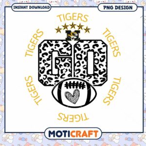 Go Tigers Leopard Print Football PNG Design Download