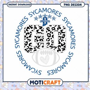 Go Sycamores Leopard Print PNG Design Instant Download