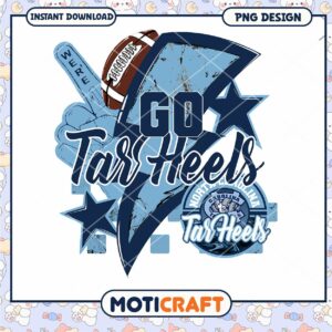 Go Tar Heels Football PNG Design for Instant Download