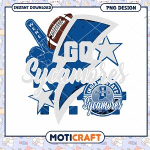 Go Sycamores Football PNG Design Instant Download Art