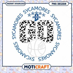 Go Sycamores Leopard Print Basketball PNG Design Download