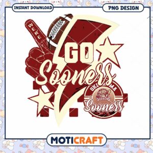 Go Sooners Oklahoma Football Team Spirit PNG Design