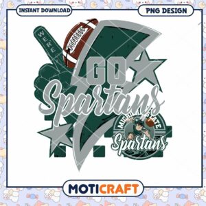 Go Spartans Football Design Instant Download PNG File